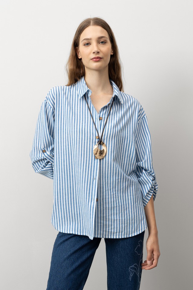 Camisa de Algodón a Rayas Camisa de Algodón a Rayas