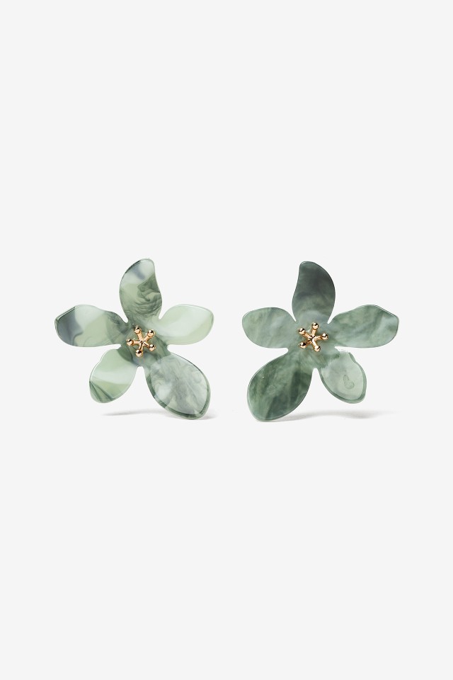 Pendientes flor verde