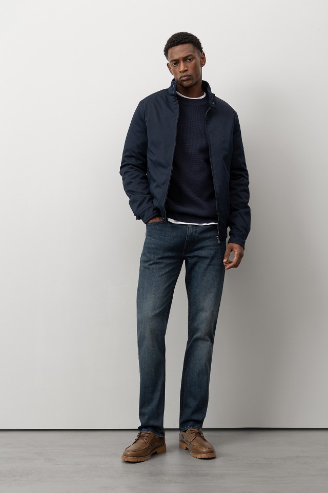 Dark Blue Straight Jeans