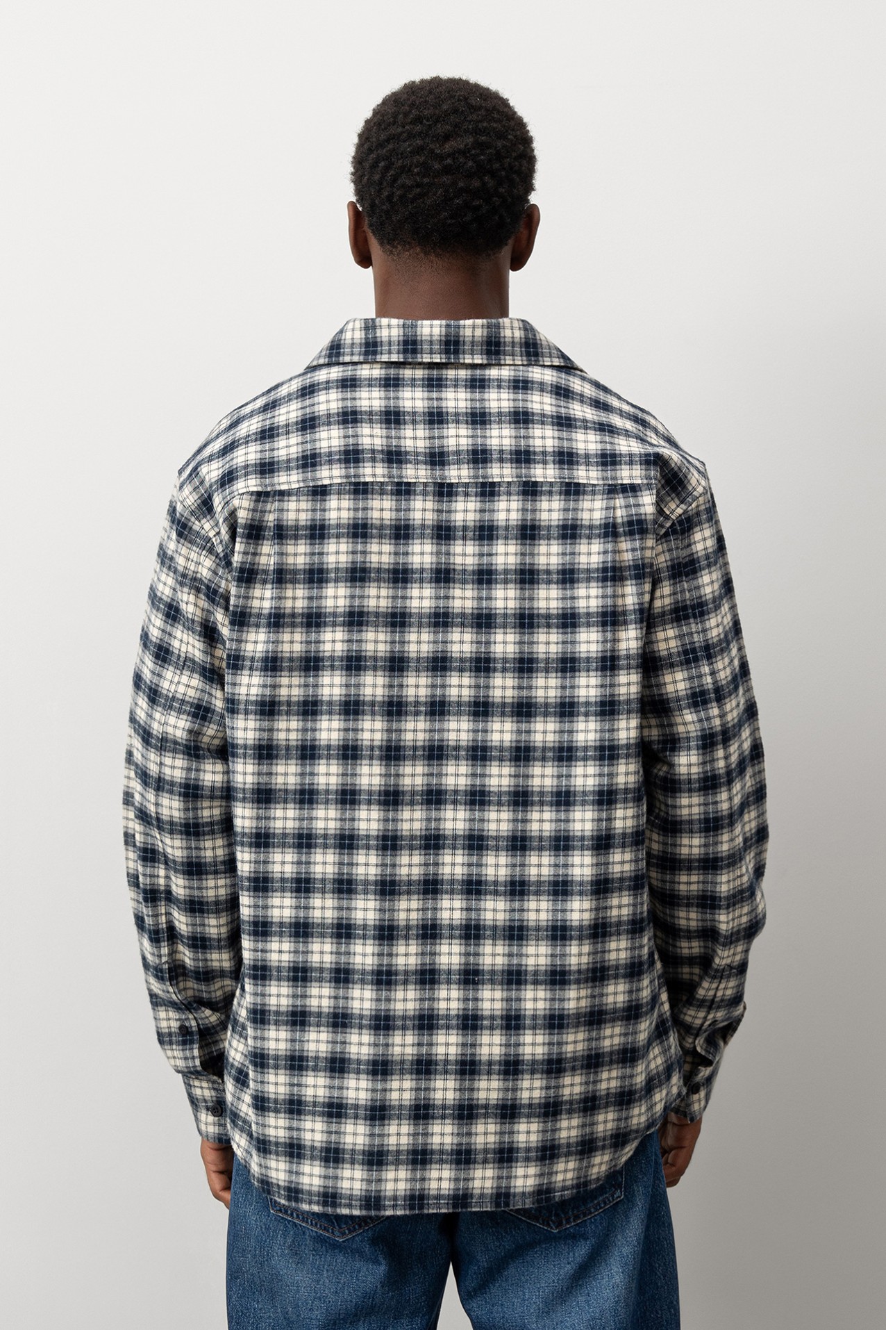 Camisa de Franela de Algodn a Cuadros