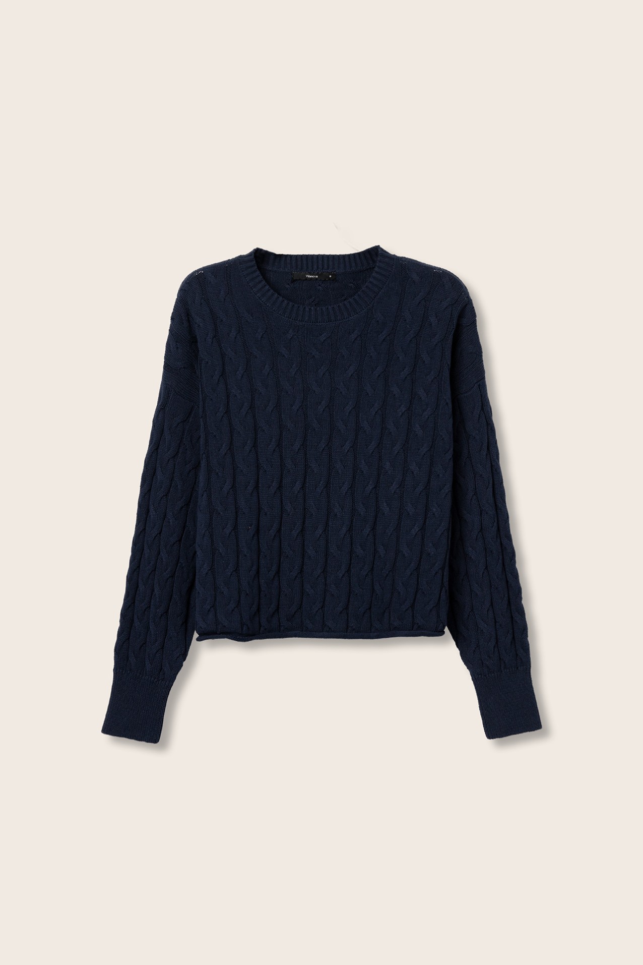 Relaxed Fit Cable Knit Sweater