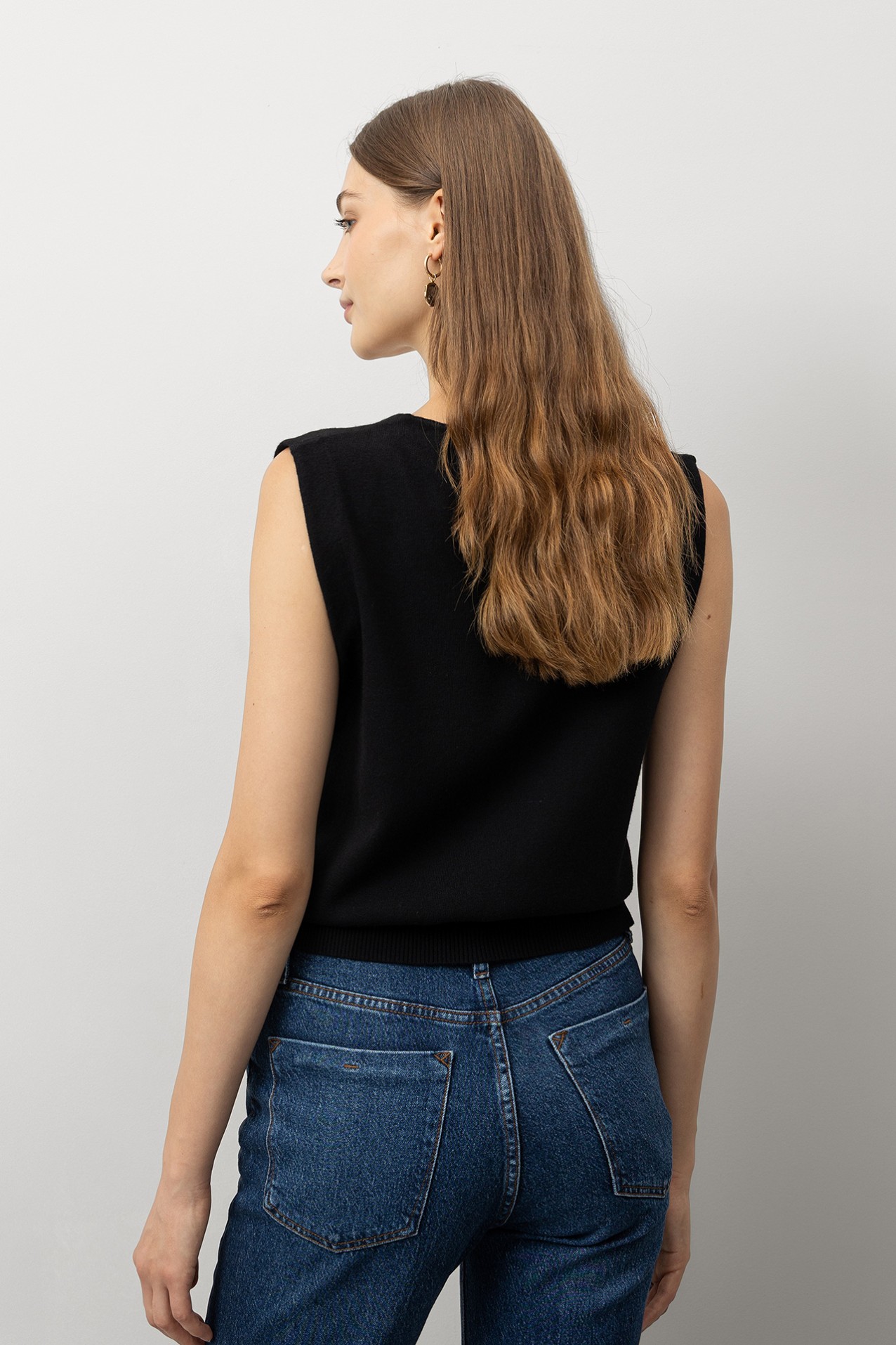 Colete Tricotado Botes Metlicos