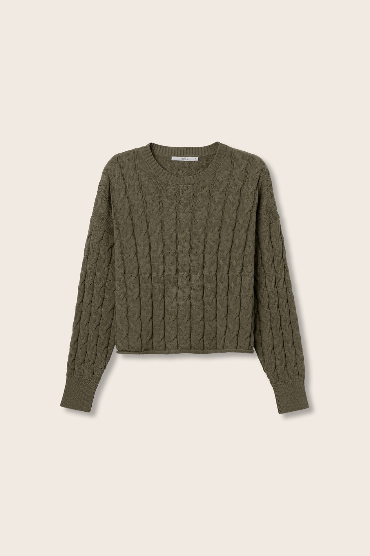 Relaxed Fit Cable Knit Sweater