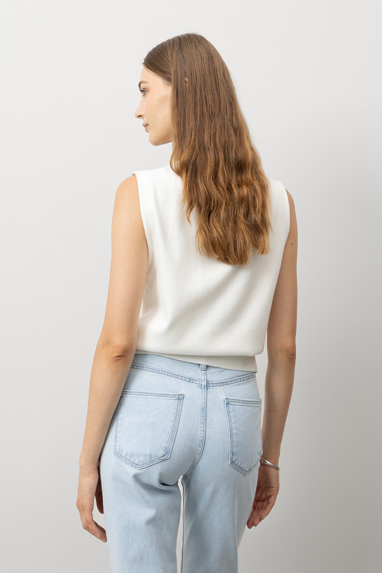 Knitted Vest with Metallic Buttons