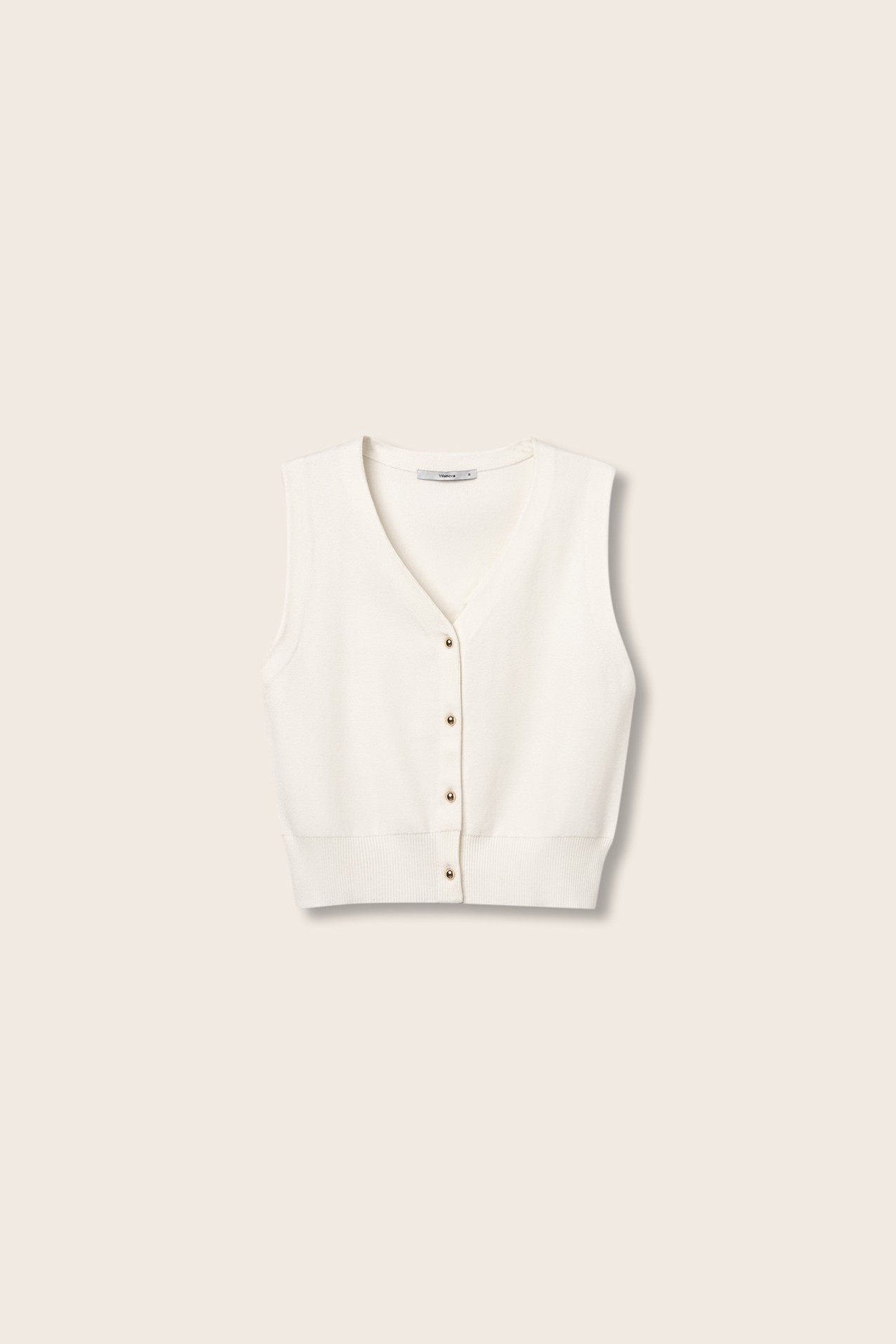 Knitted Vest with Metallic Buttons