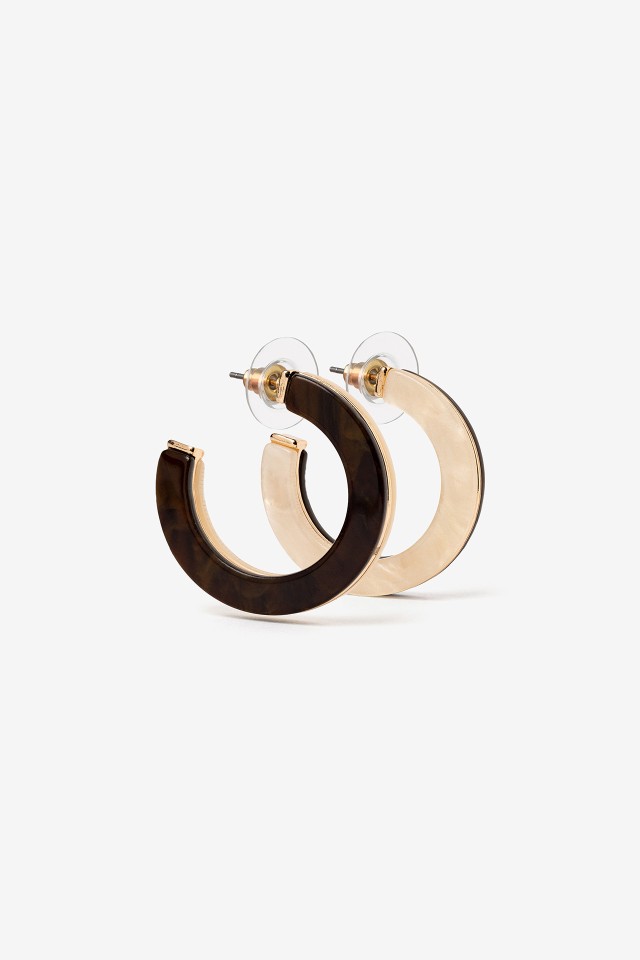 Pendientes aros bicolor