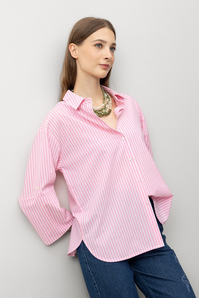 Camisa de Algodón a Rayas Camisa de Algodón a Rayas