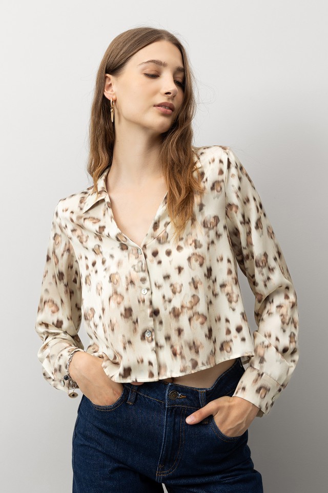 Camisa Cropped Acetinada