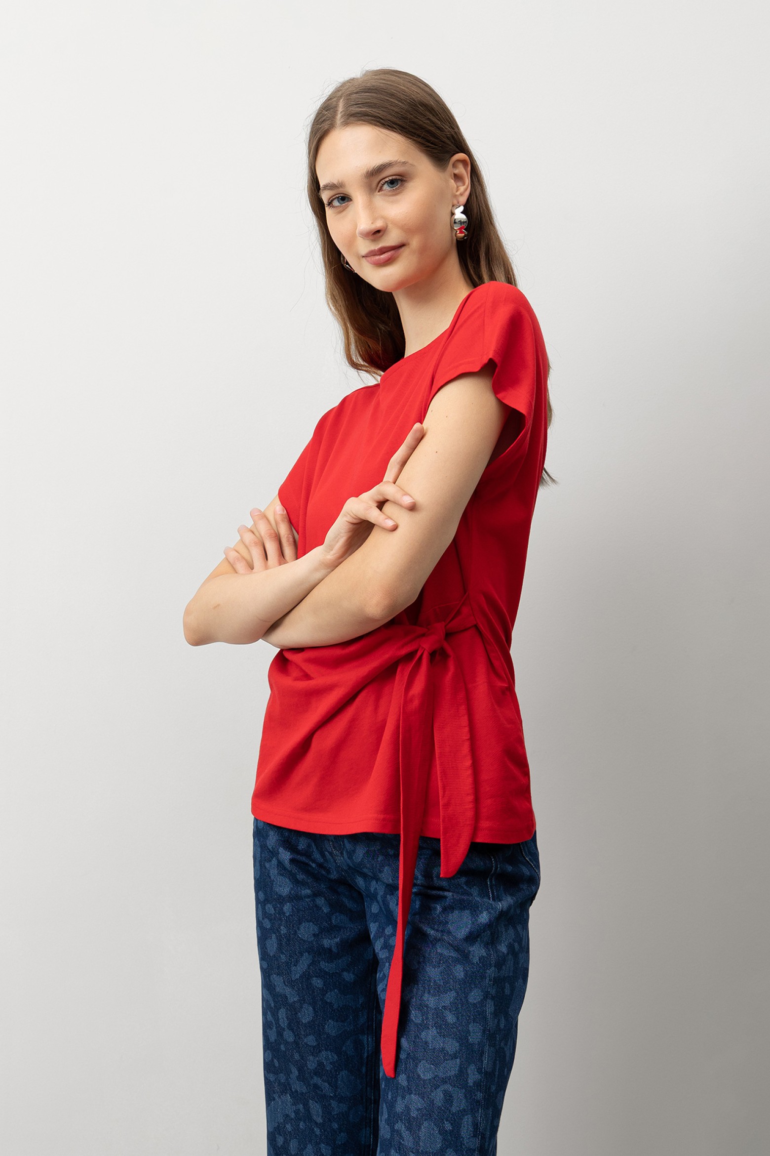 T-shirt com Amarrao Assimtrica