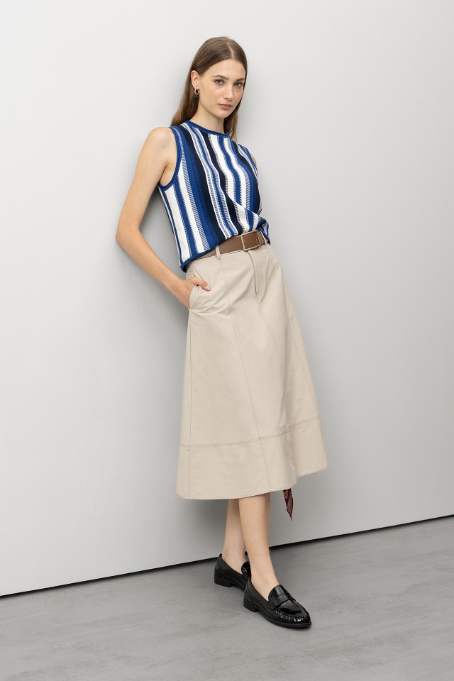 Midi Skirt with Belt