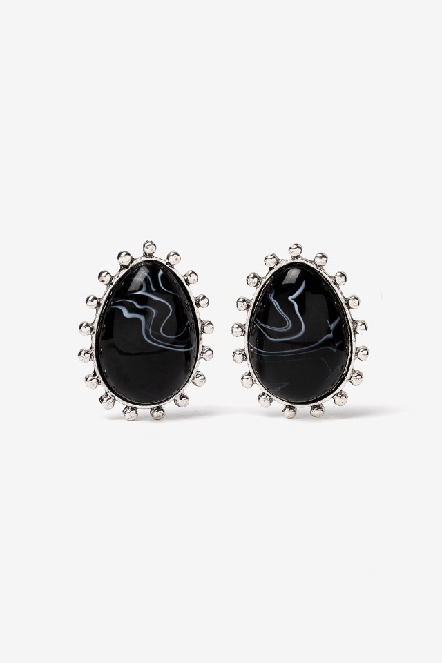 Silver Oval Earrings