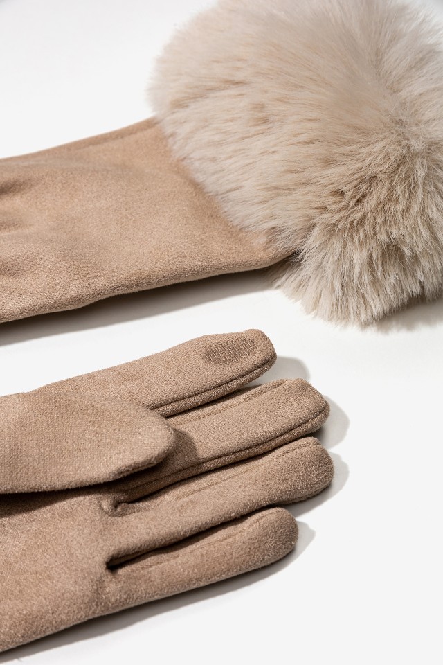 Suede-Effect Gloves with Plush Suede-Effect Gloves with Plush