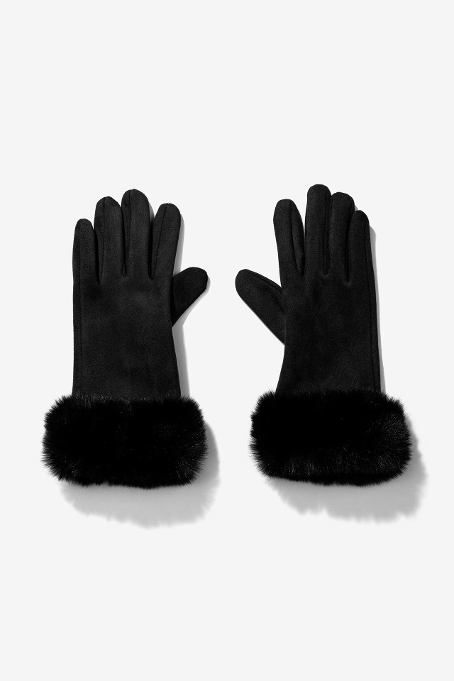 Luvas Touch Screen Faux Fur