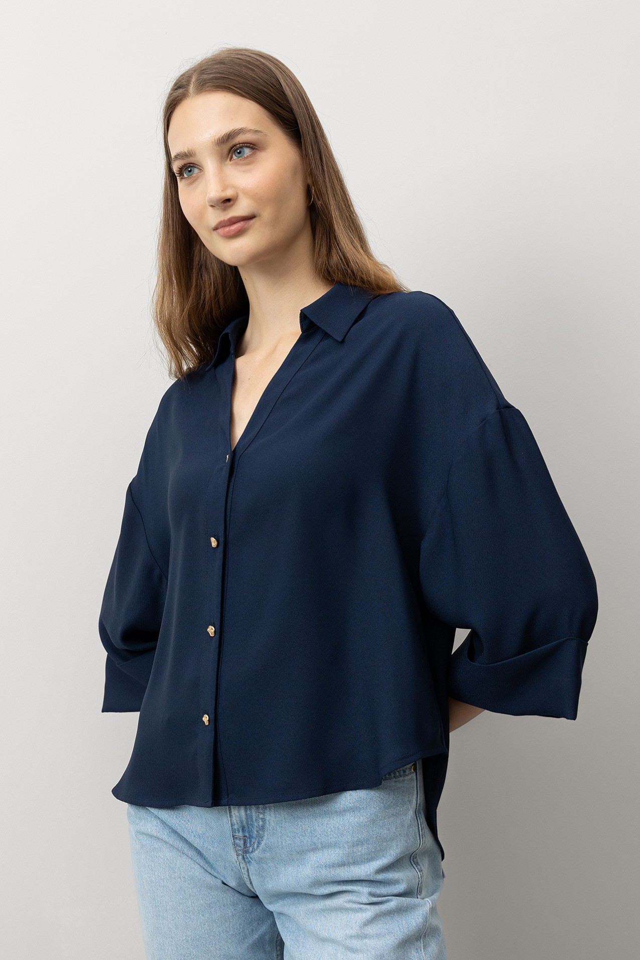 Camisa Relaxed com Botes Metlicos