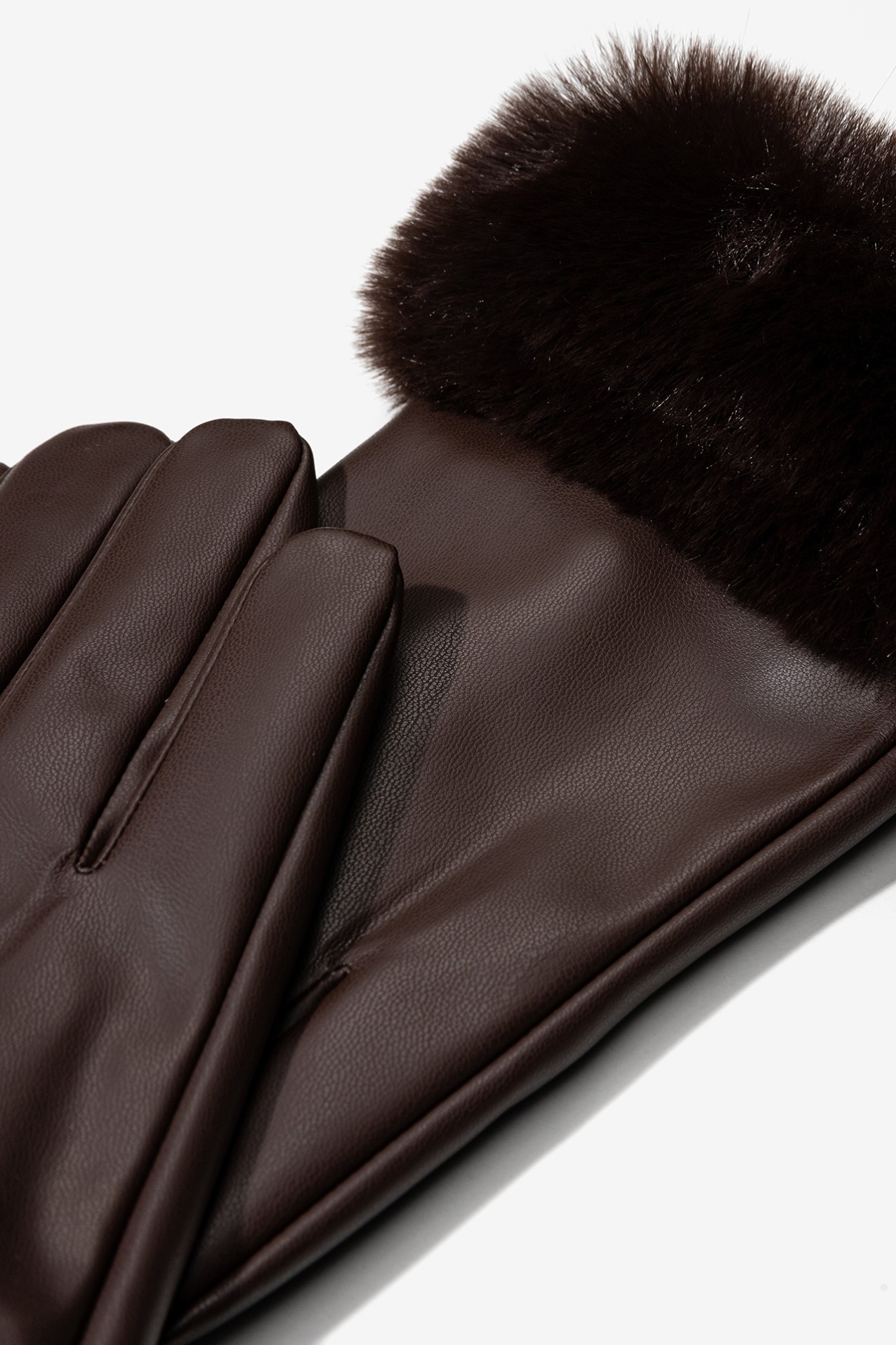 Brown Fur-Trimmed Gloves