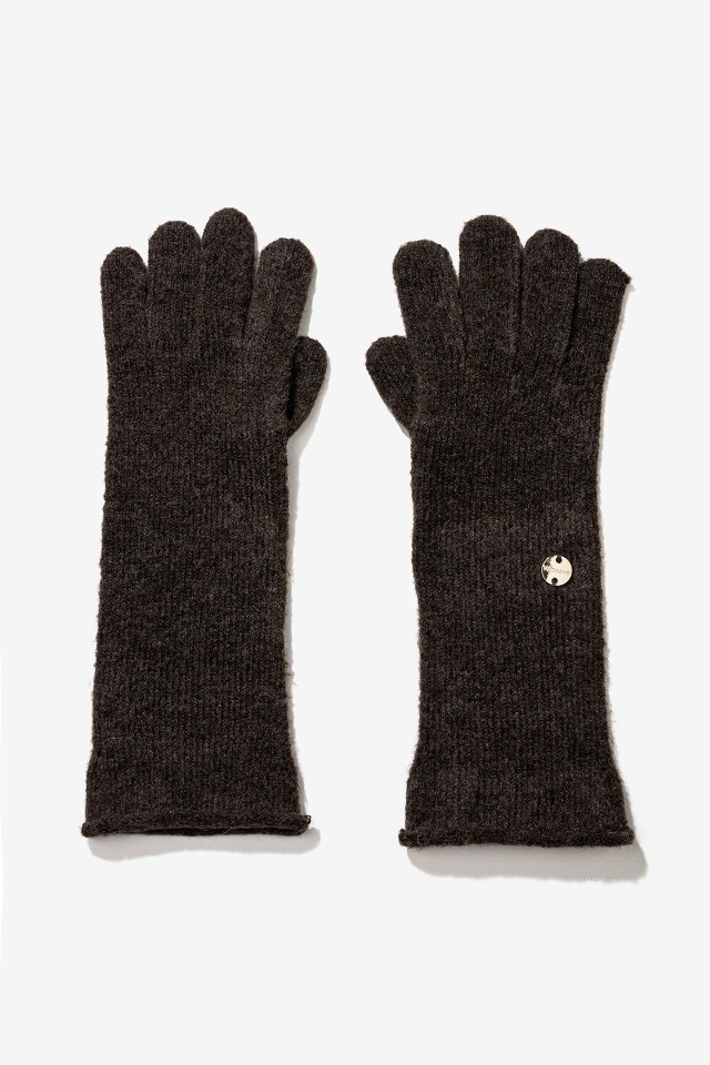 Brown Knit Gloves