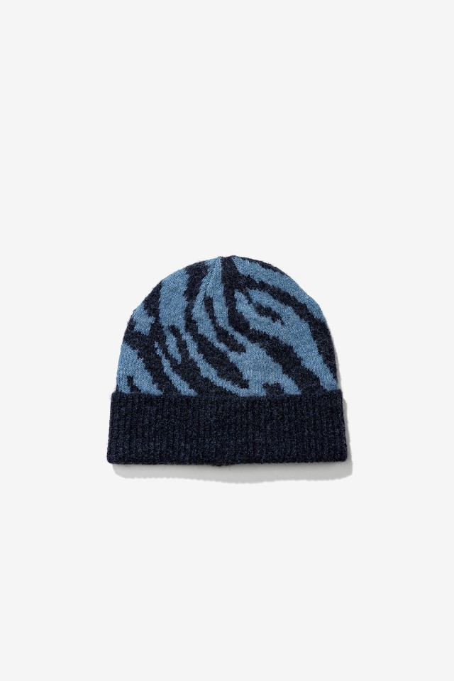 Blue Patterned Beanie