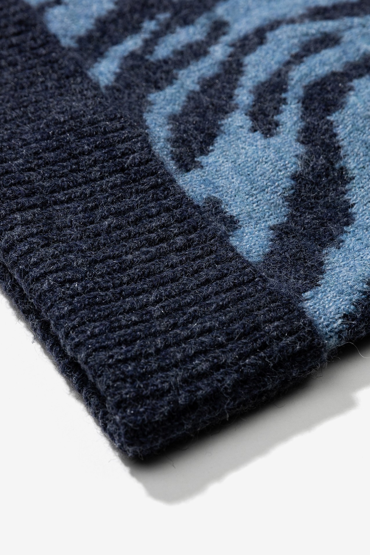 Blue Patterned Beanie