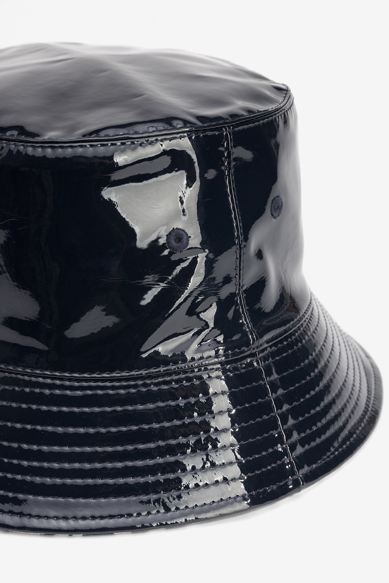 Glossy Black Bucket Hat