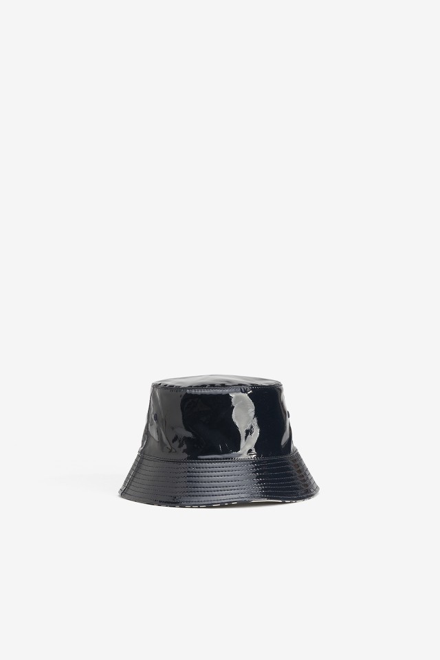 Glossy Black Bucket Hat