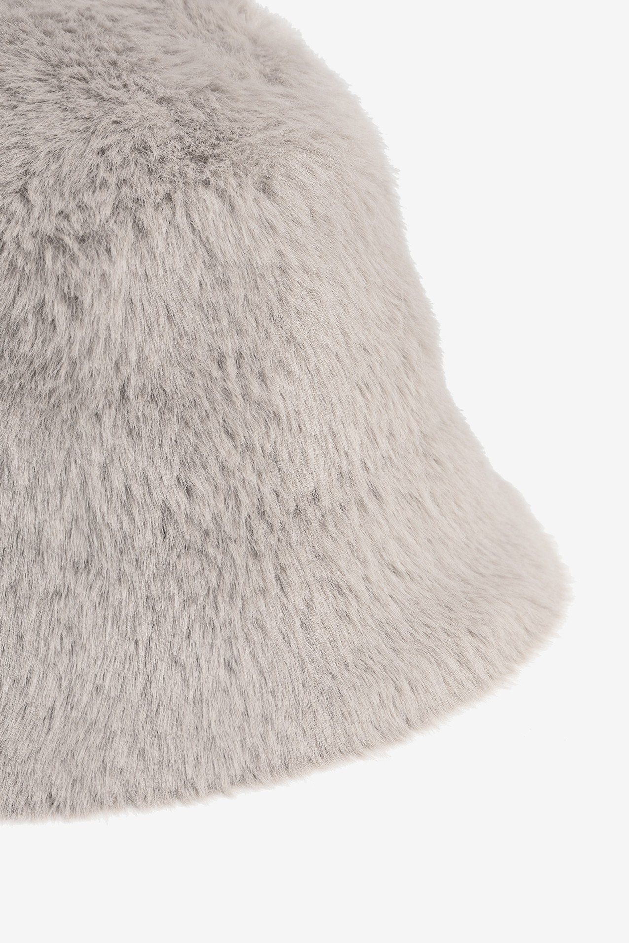 Beige Furry Bucket Hat
