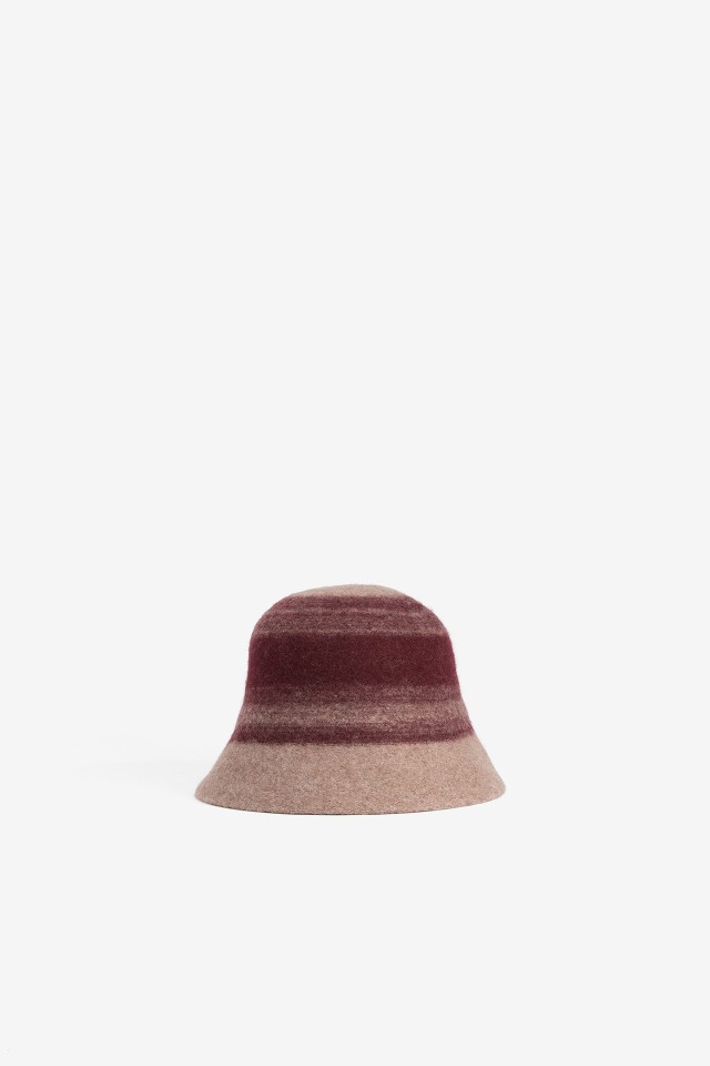 Striped Burgundy Bucket Hat