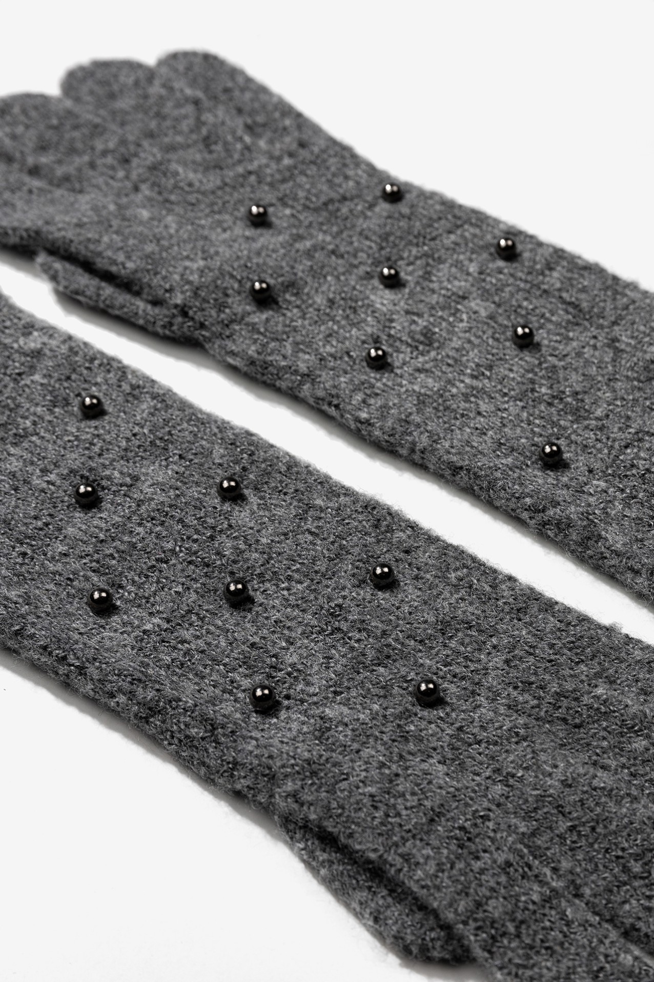 Grey Beaded Gloves