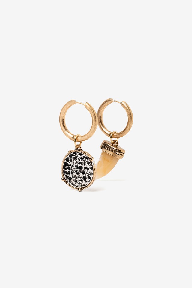 Asymmetric Gold Earrings
