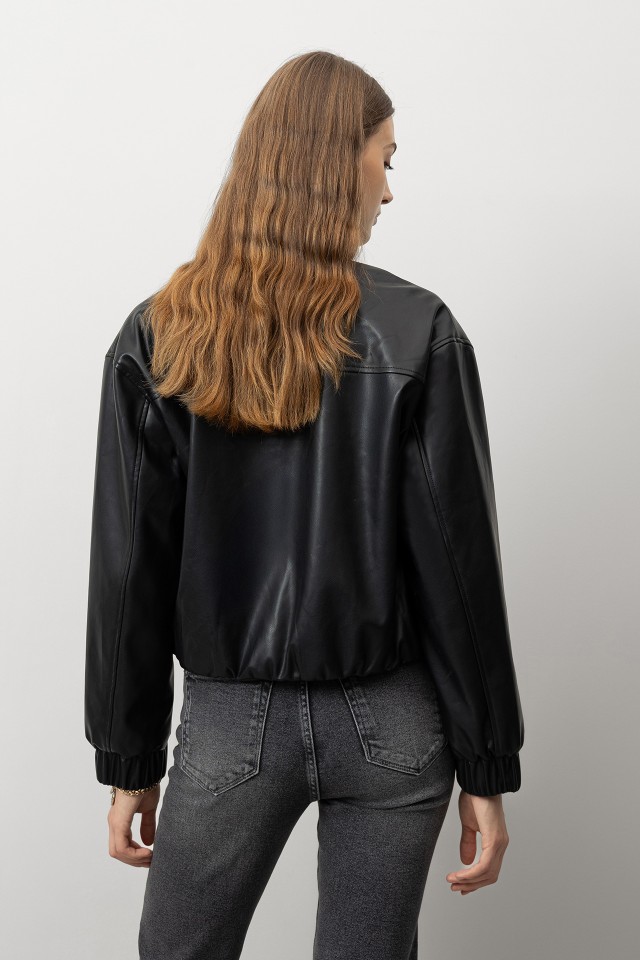 Relaxed Faux Leather Jacket Relaxed Faux Leather Jacket