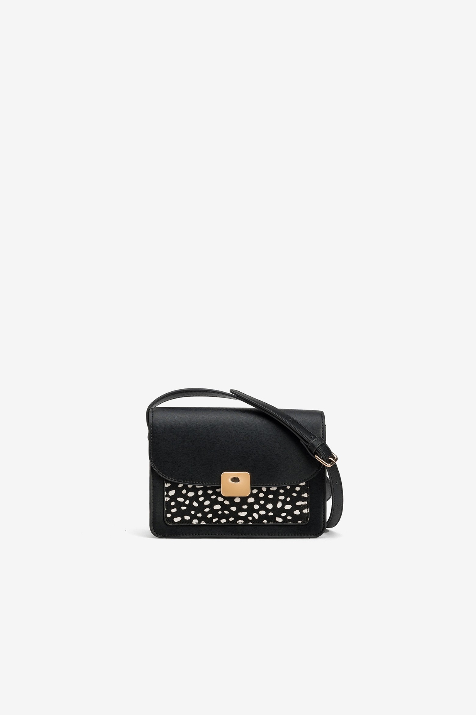 Black Patterned Crossbody Bag