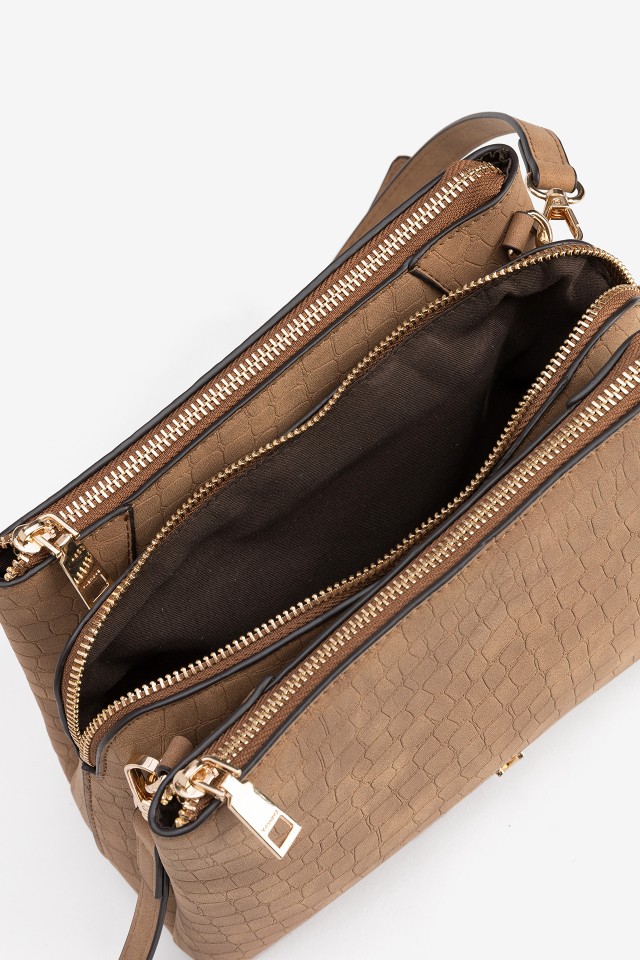 Mala Tiracolo Efeito Croco Mala Tiracolo Efeito Croco