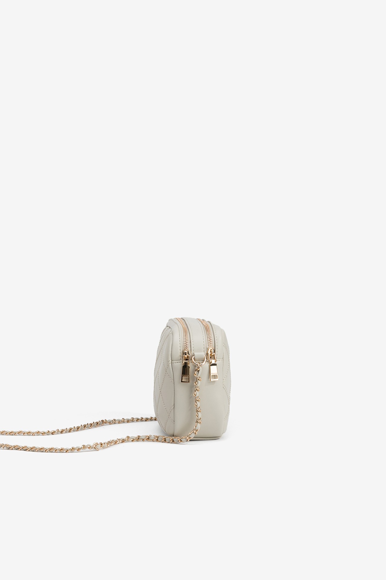 Beige Quilted Crossbody Bag