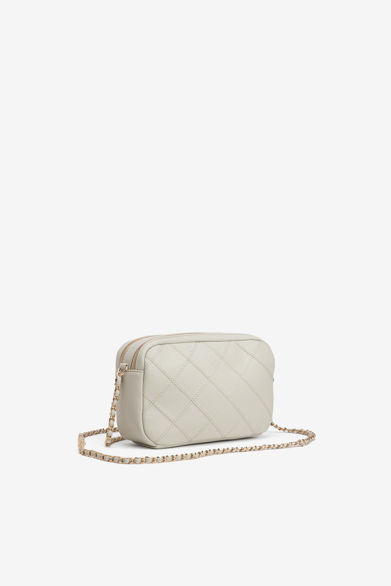Beige Quilted Crossbody Bag