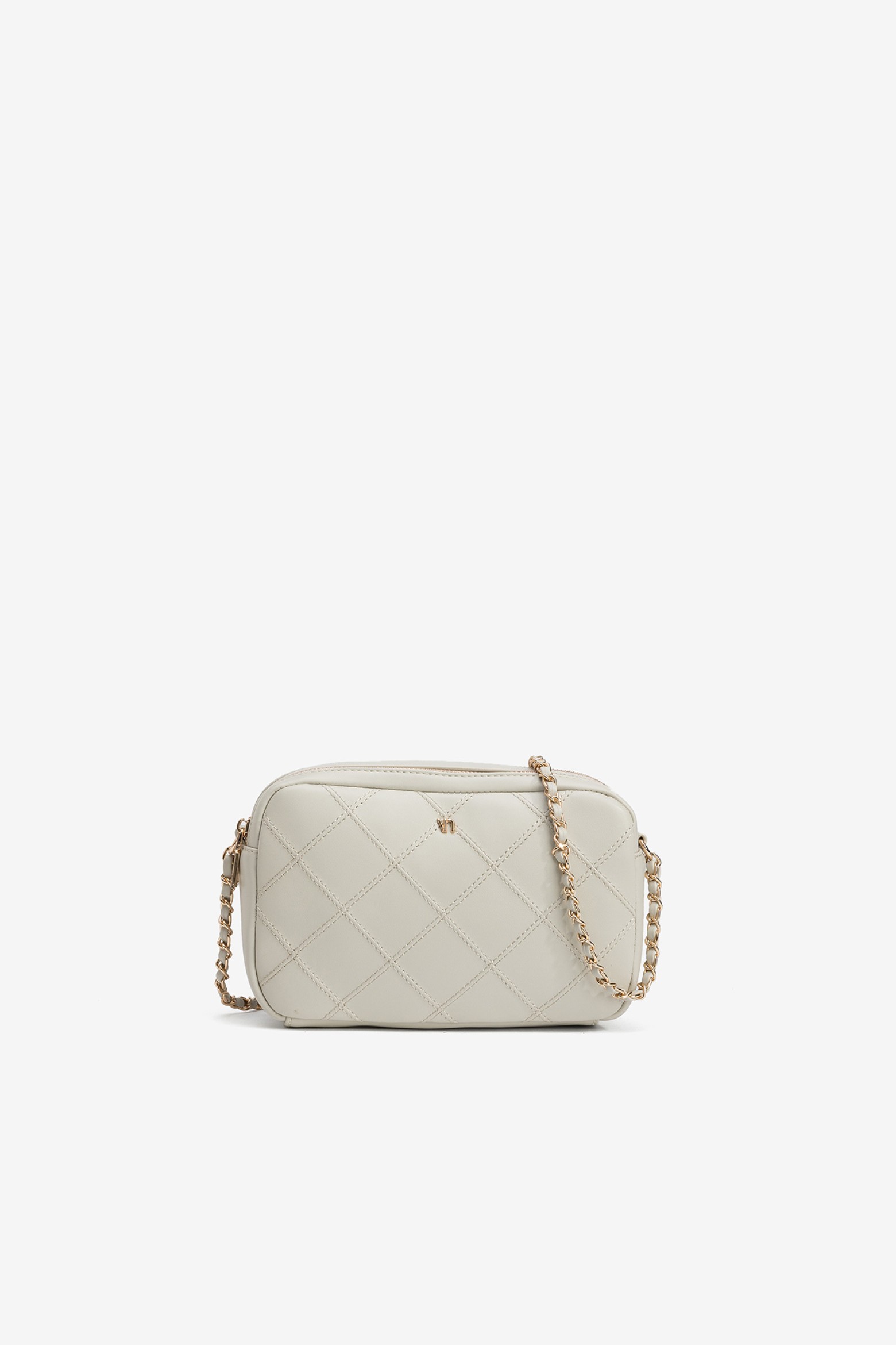 Beige Quilted Crossbody Bag