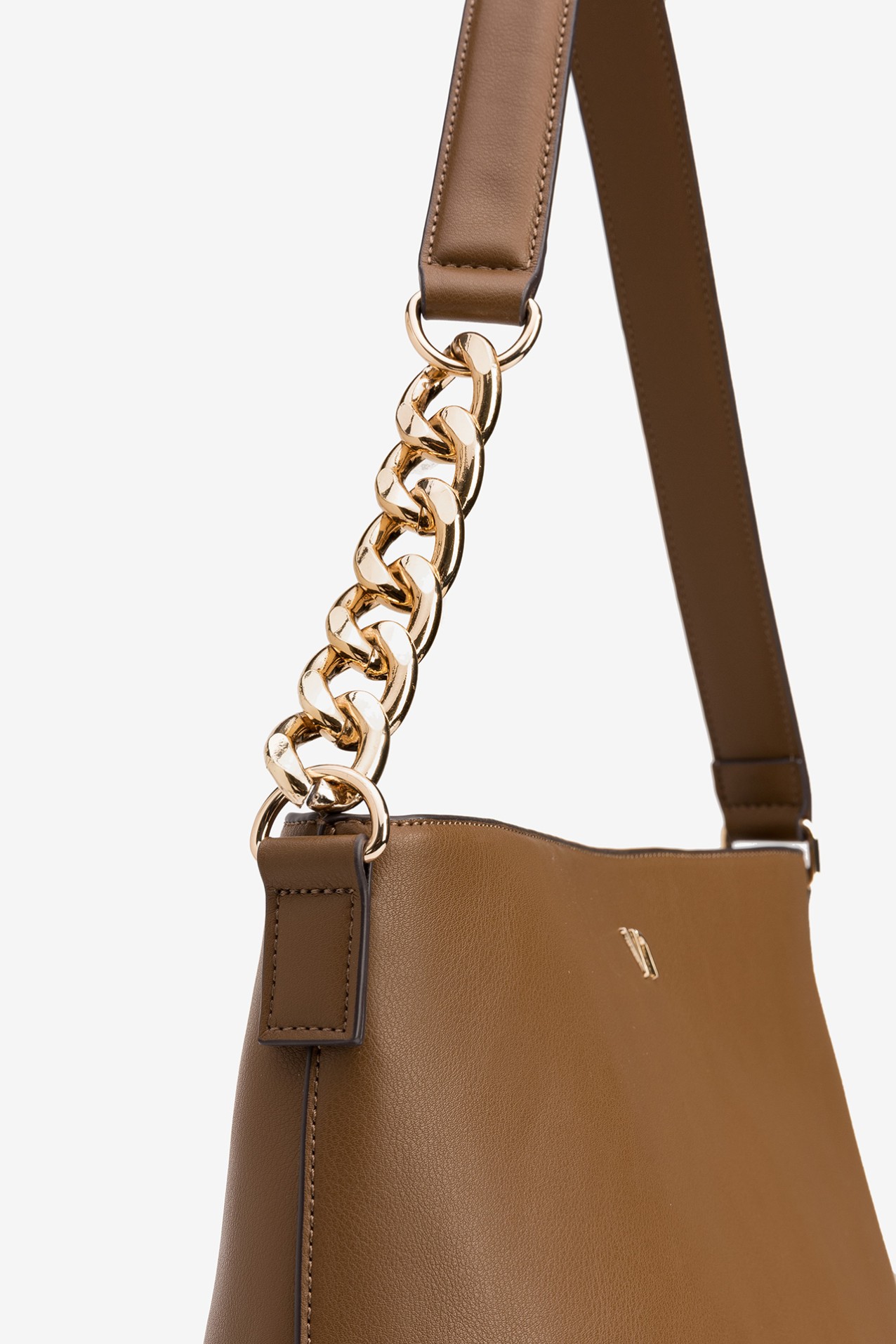 Brown Handbag with Chain