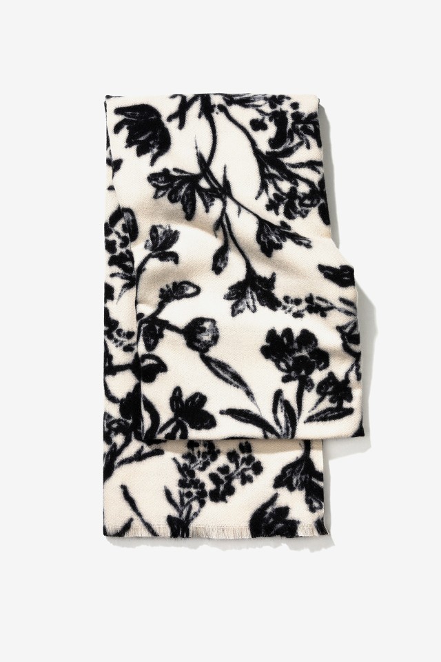 Beige Floral Scarf