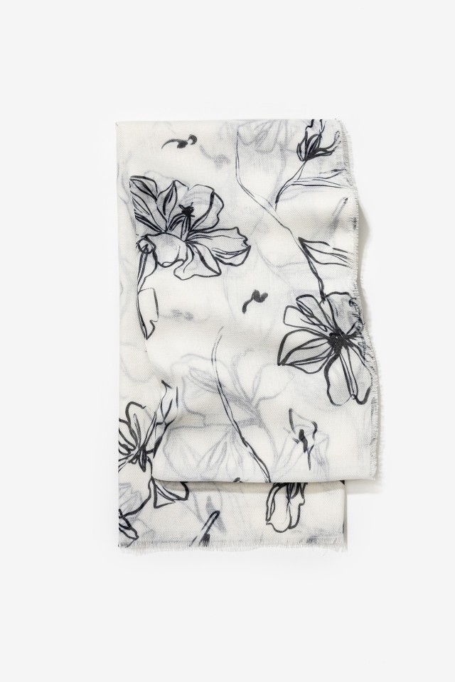 Pauelo Rectangular Estampado Floral