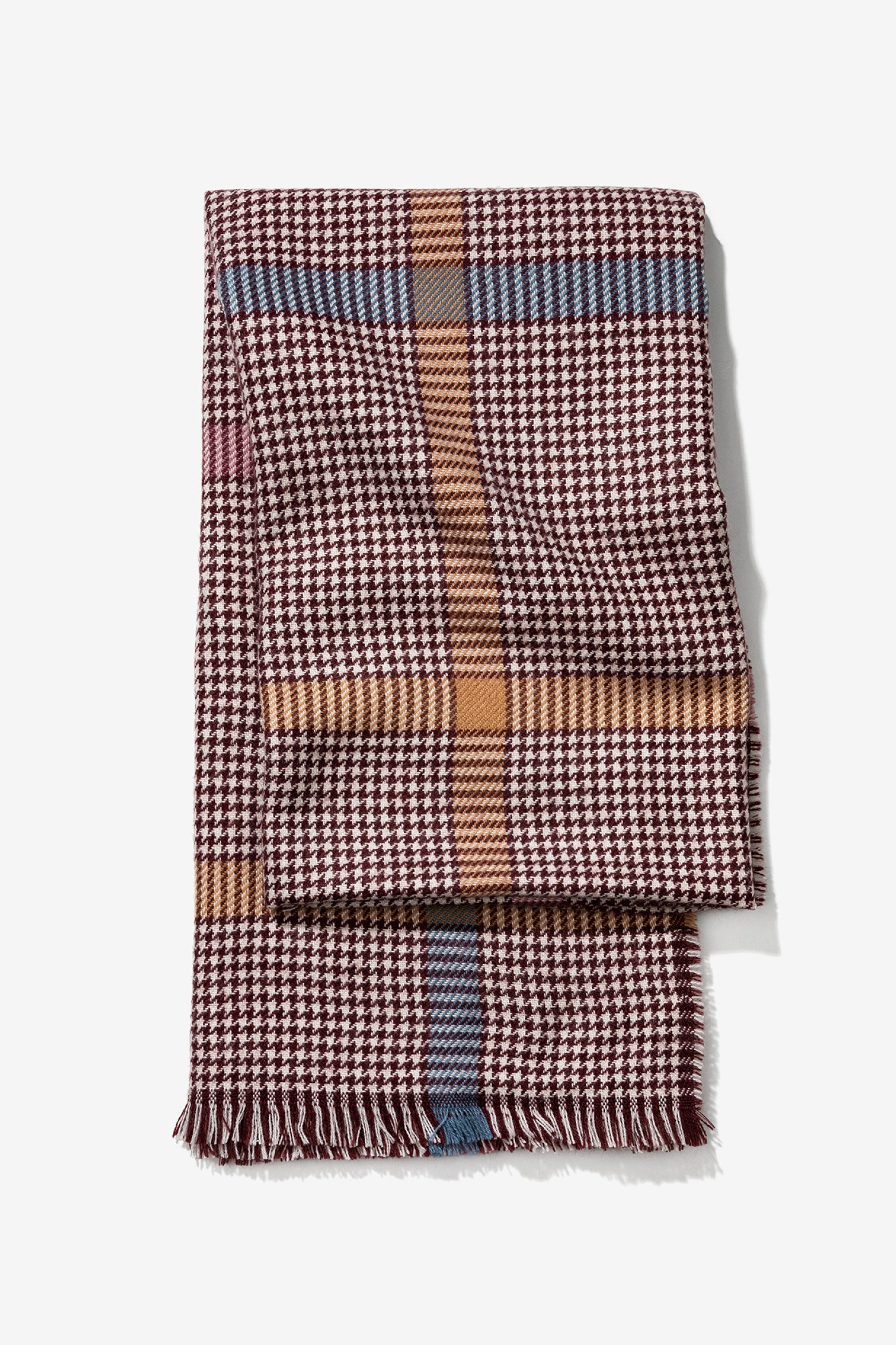 Plaid Burgundy Scarf