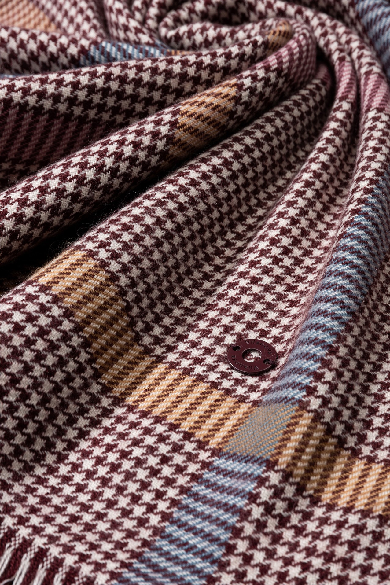 Plaid Burgundy Scarf