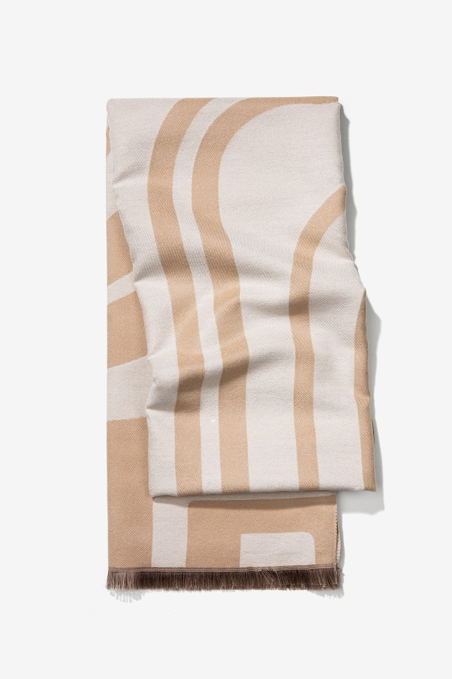 Beige Geometric Scarf