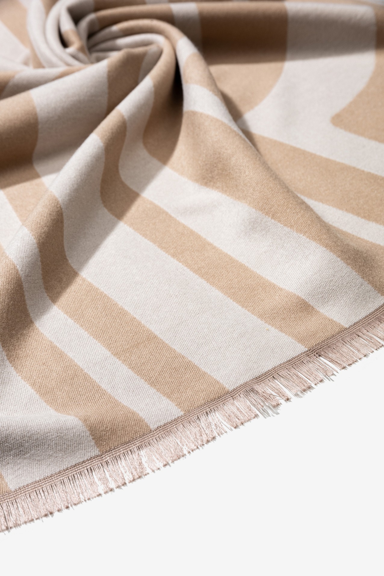 Beige Geometric Scarf