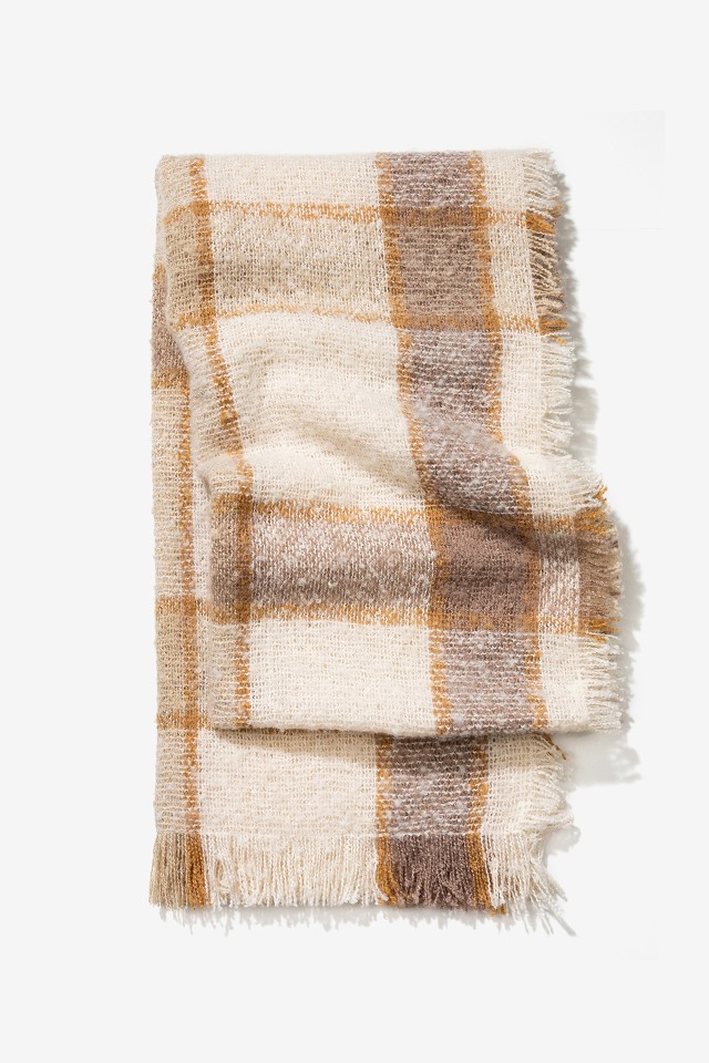 Neutral Plaid Scarf