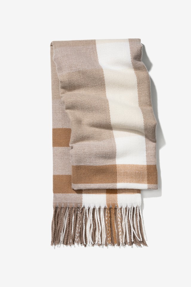 Cachecol Bege com Franjas