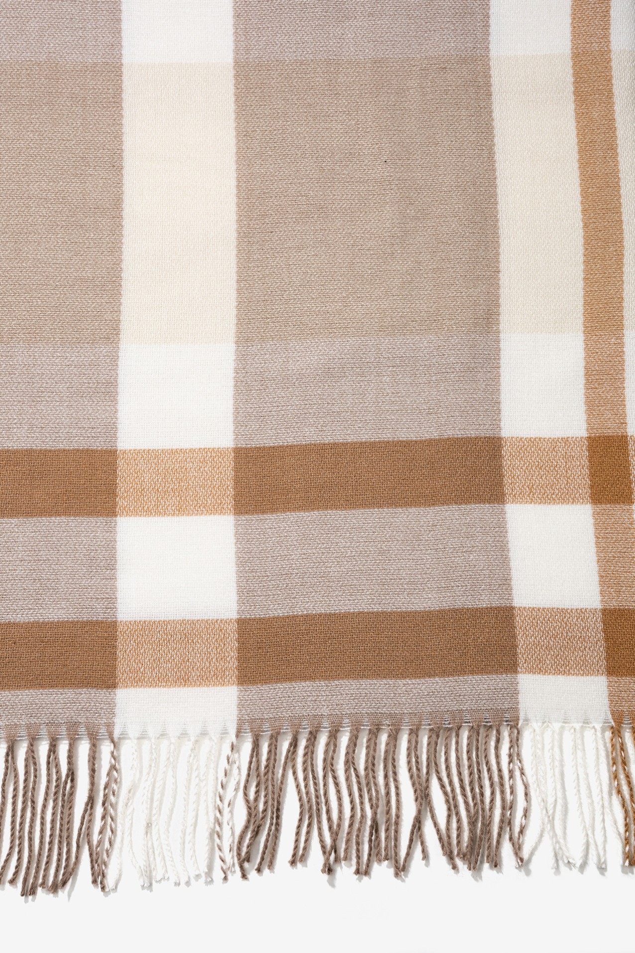 Cachecol Bege com Franjas