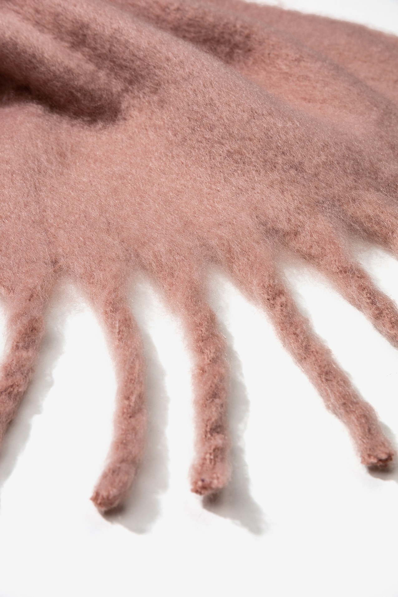 Cachecol Rosa com Franjas