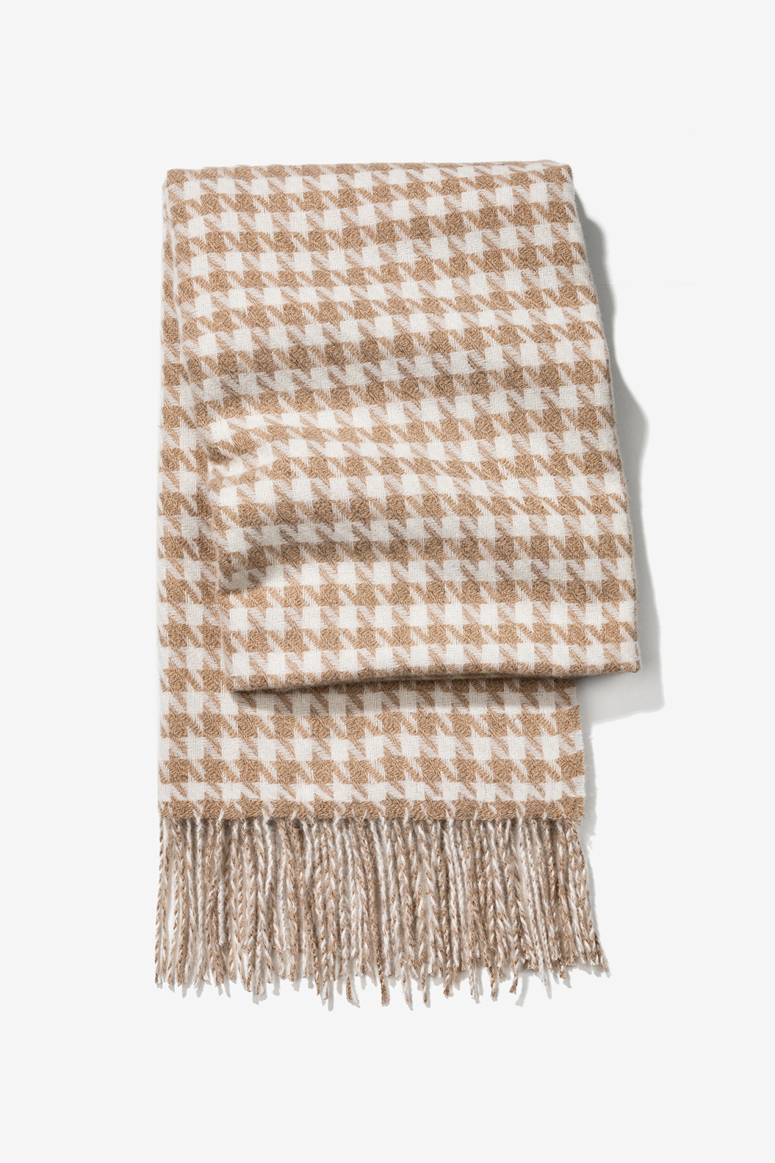 Bufanda de cuadros beige