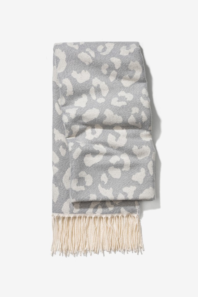 Grey Animal Print Scarf