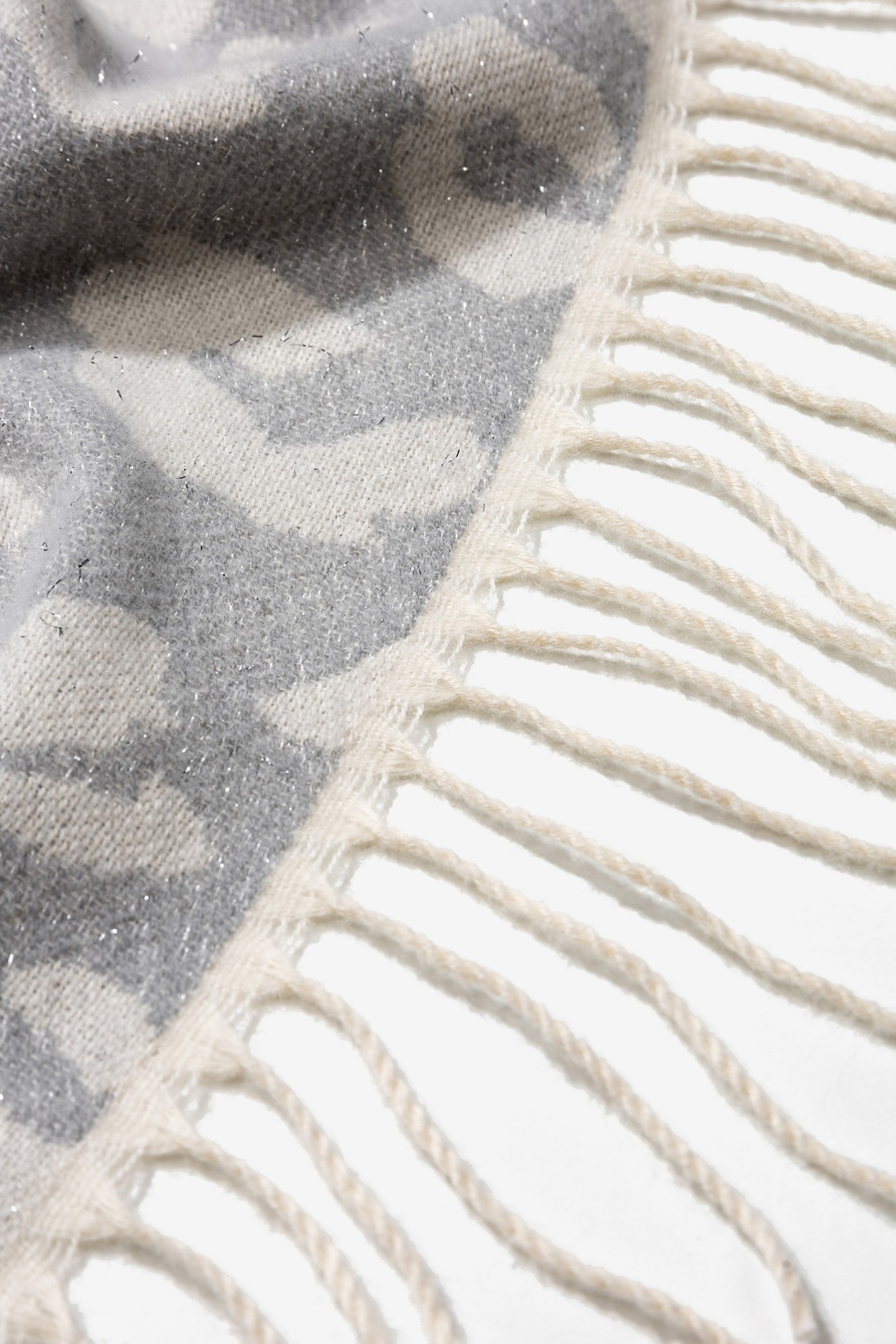 Grey Animal Print Scarf