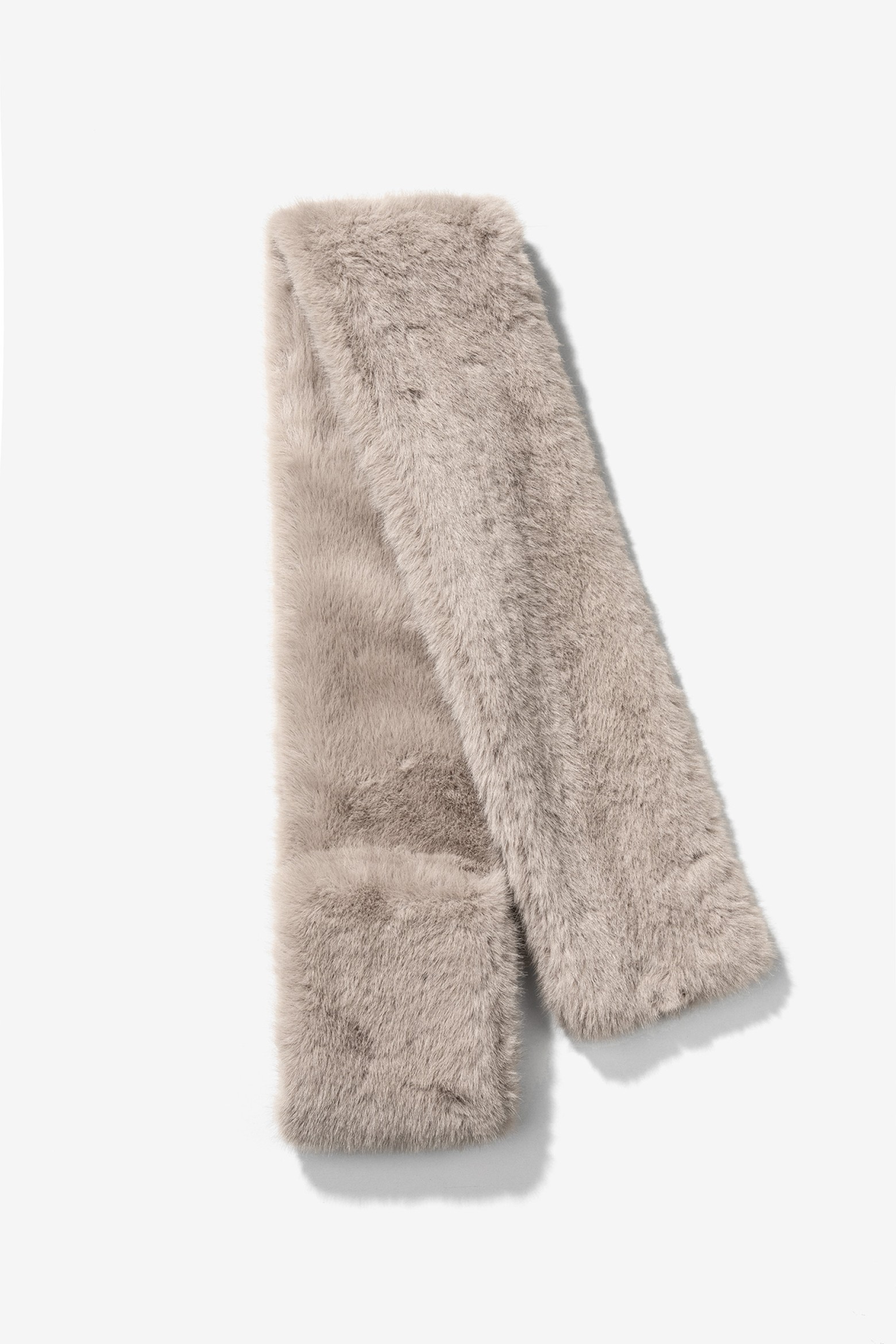 Beige Furry Long Scarf