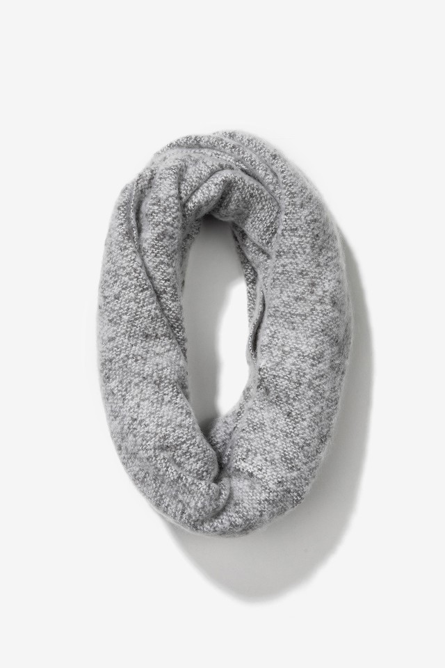 Grey Textured Infinity Scarf